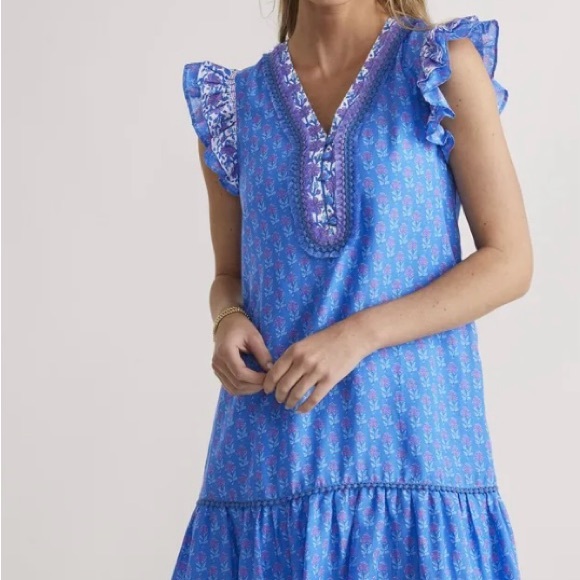 ✨NEW Vineyard Vines Hydrangea Block Ruffle ✨ - Picture 3 of 7